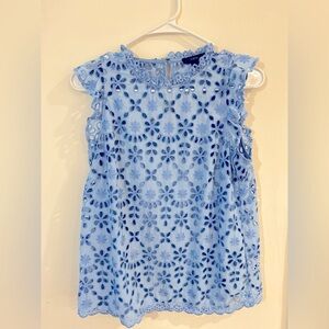 Sleeveless eyelet blouse